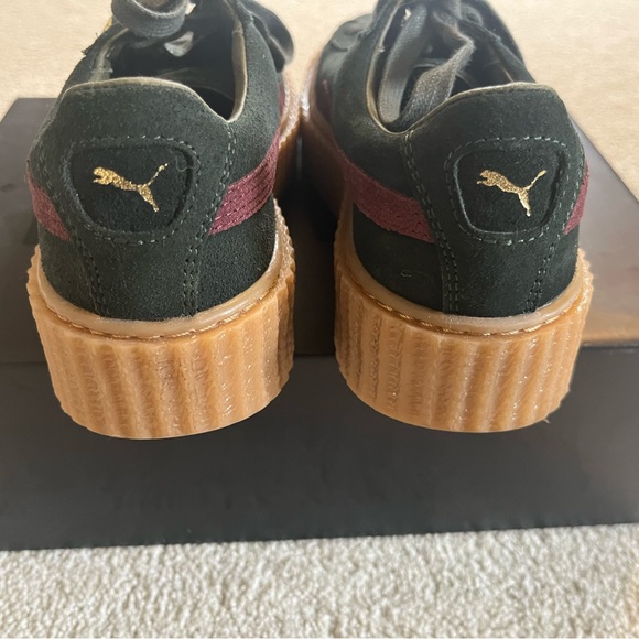 WOMENS FENTY x PUMA SUEDE CREEPERS, GREEN & BURGUNDY SIZE 7, ORIGINAL RELEASE - Picture 12 of 13